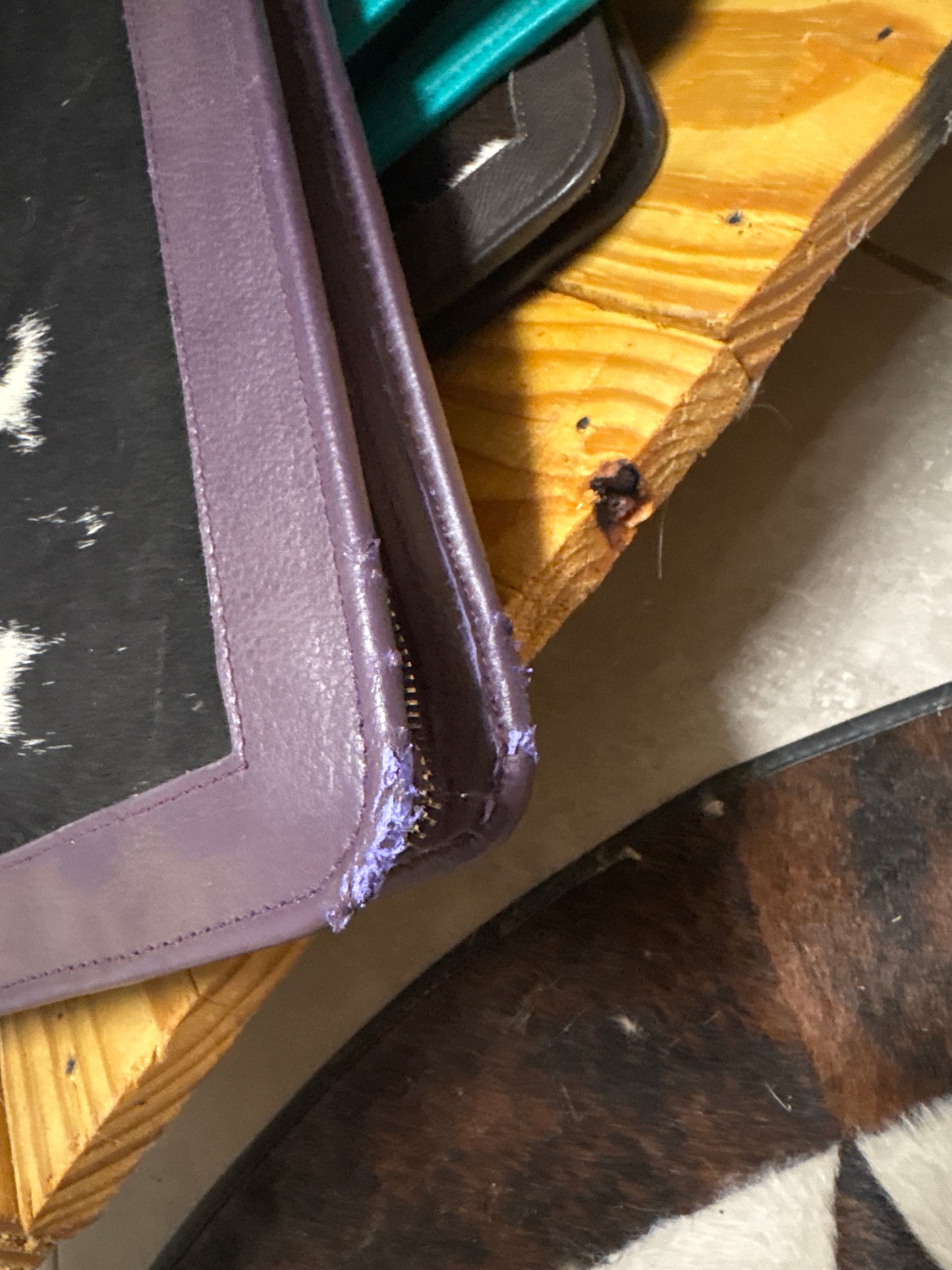 Cowhide + Purple Leather Planner (2)