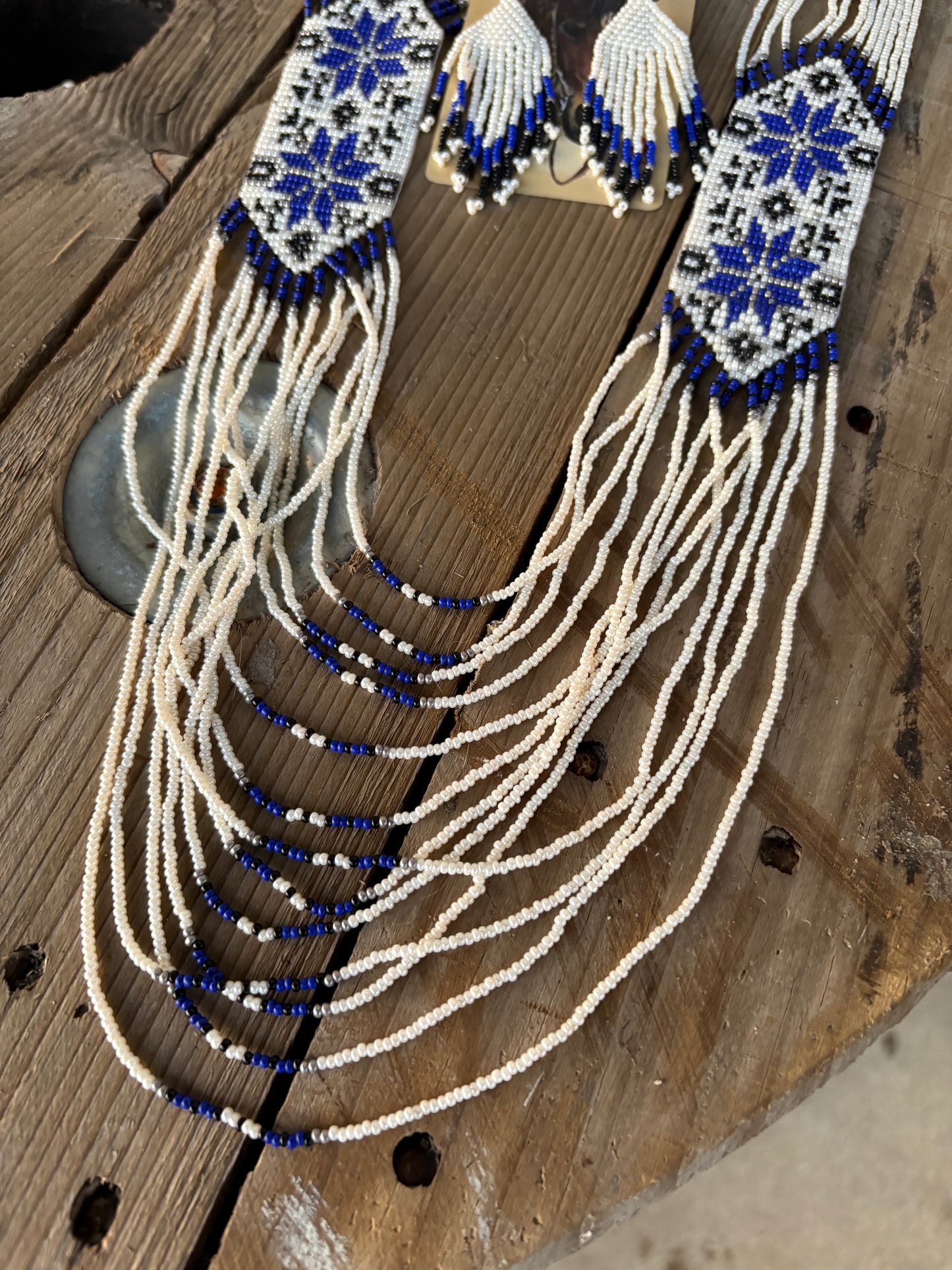 Blue Glacier Necklace + Earrings - SET