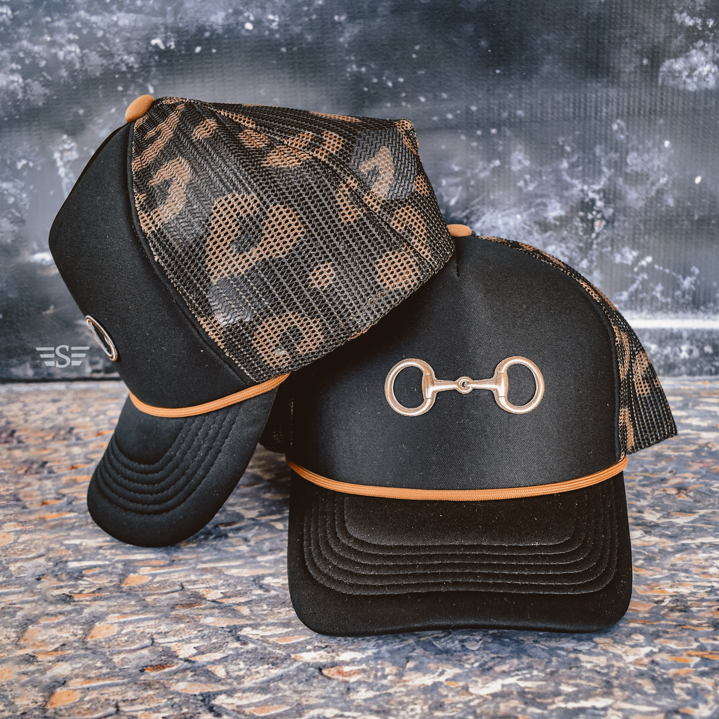 Snaffle Bit Completed Printed Mesh Back Cap: Leopard Magna Pony