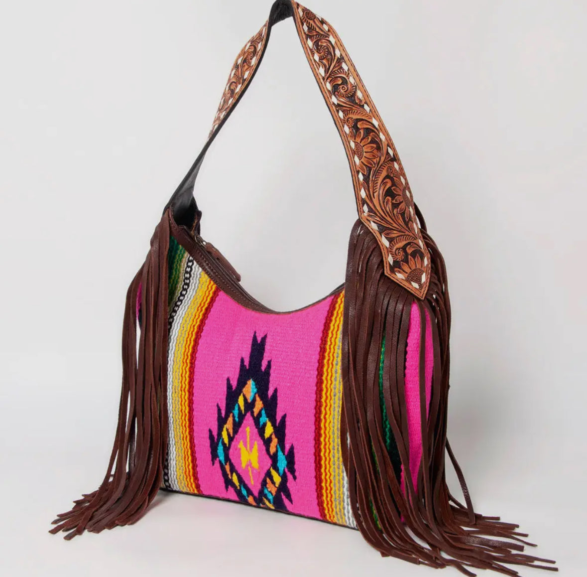 Hot Pink Western Fringe Purse