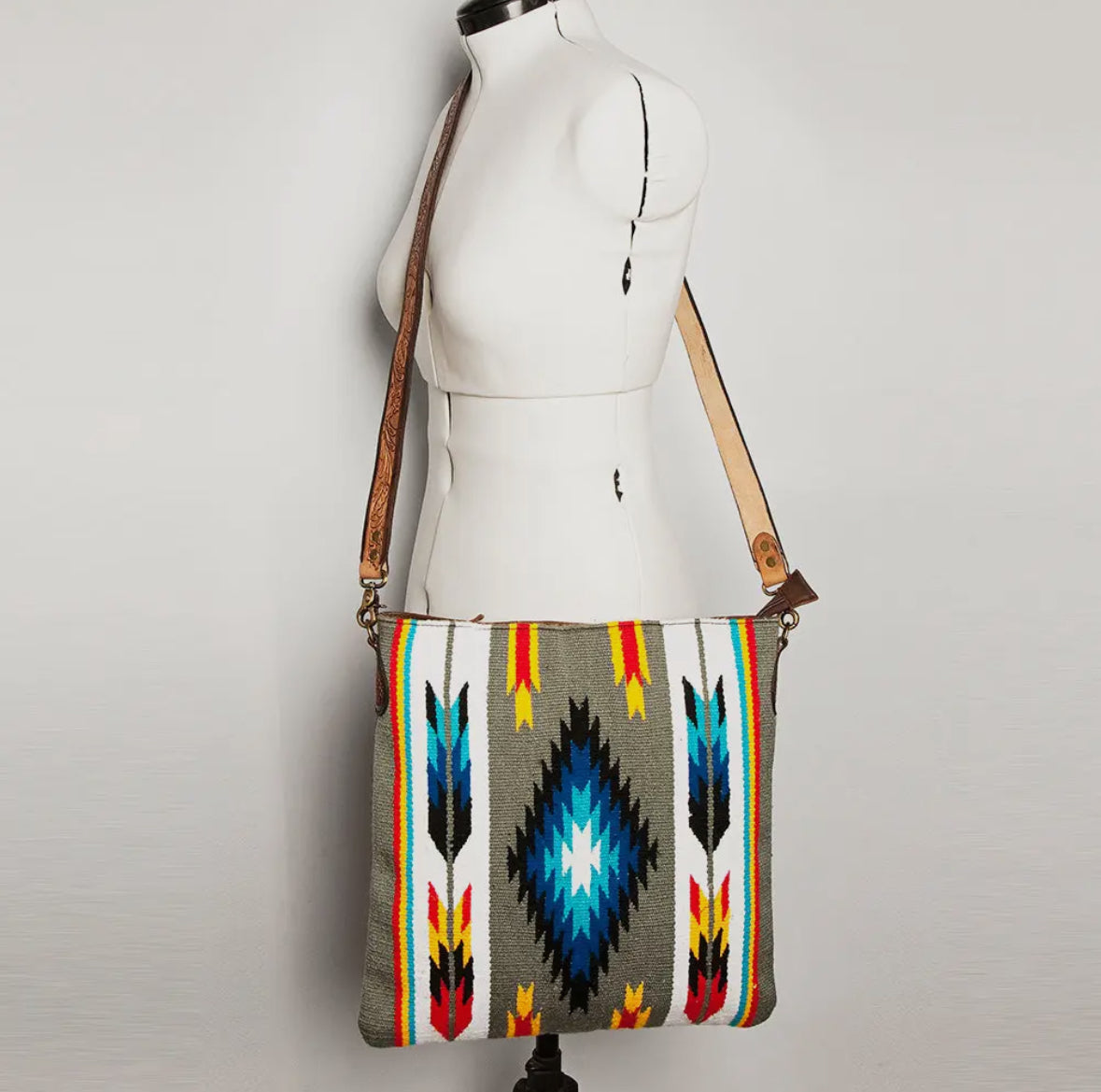 Western Wool Saddle Blanket Crossbody