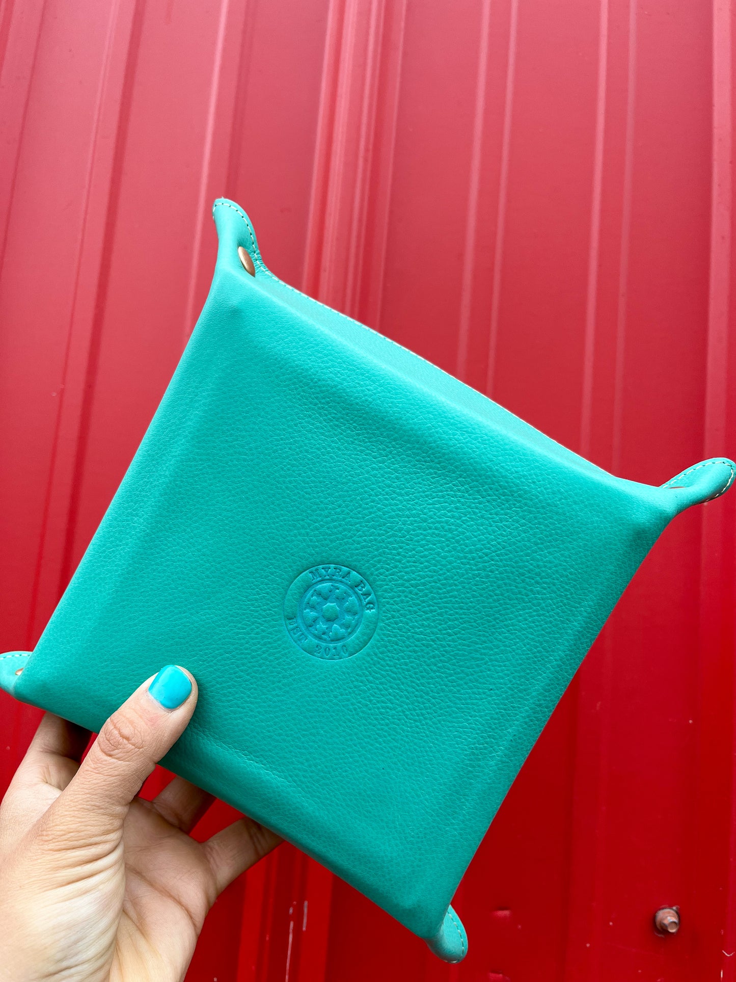 Turquoise Cowhide Tray*