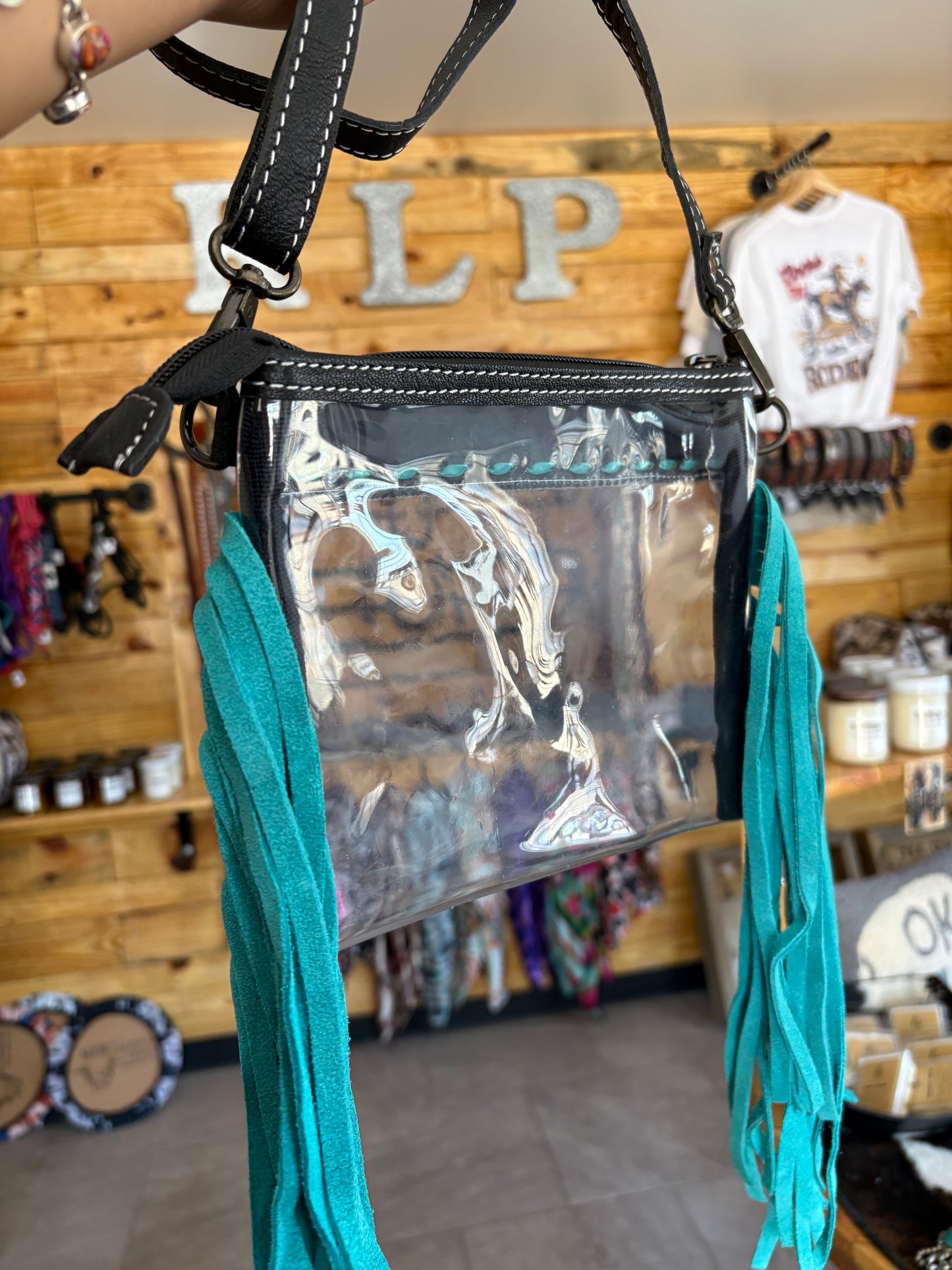 Sunflower Tooled Clear Bag