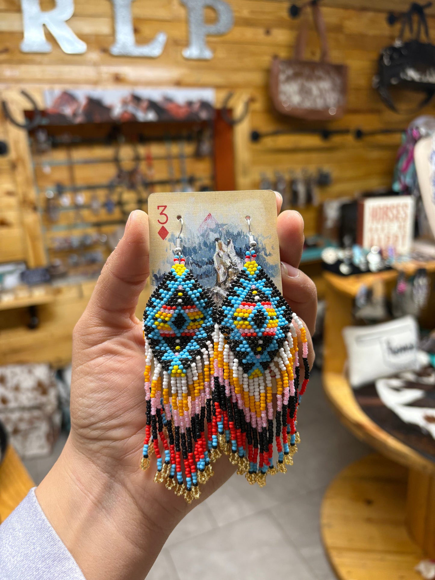 Aztec Palette Beaded Earrings