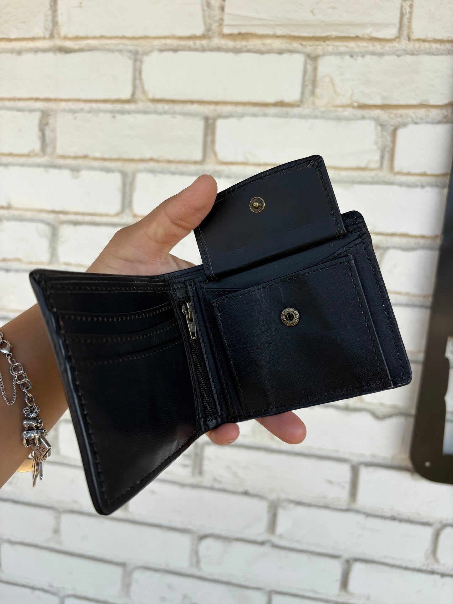 Beaded Tooled Bifold Wallet