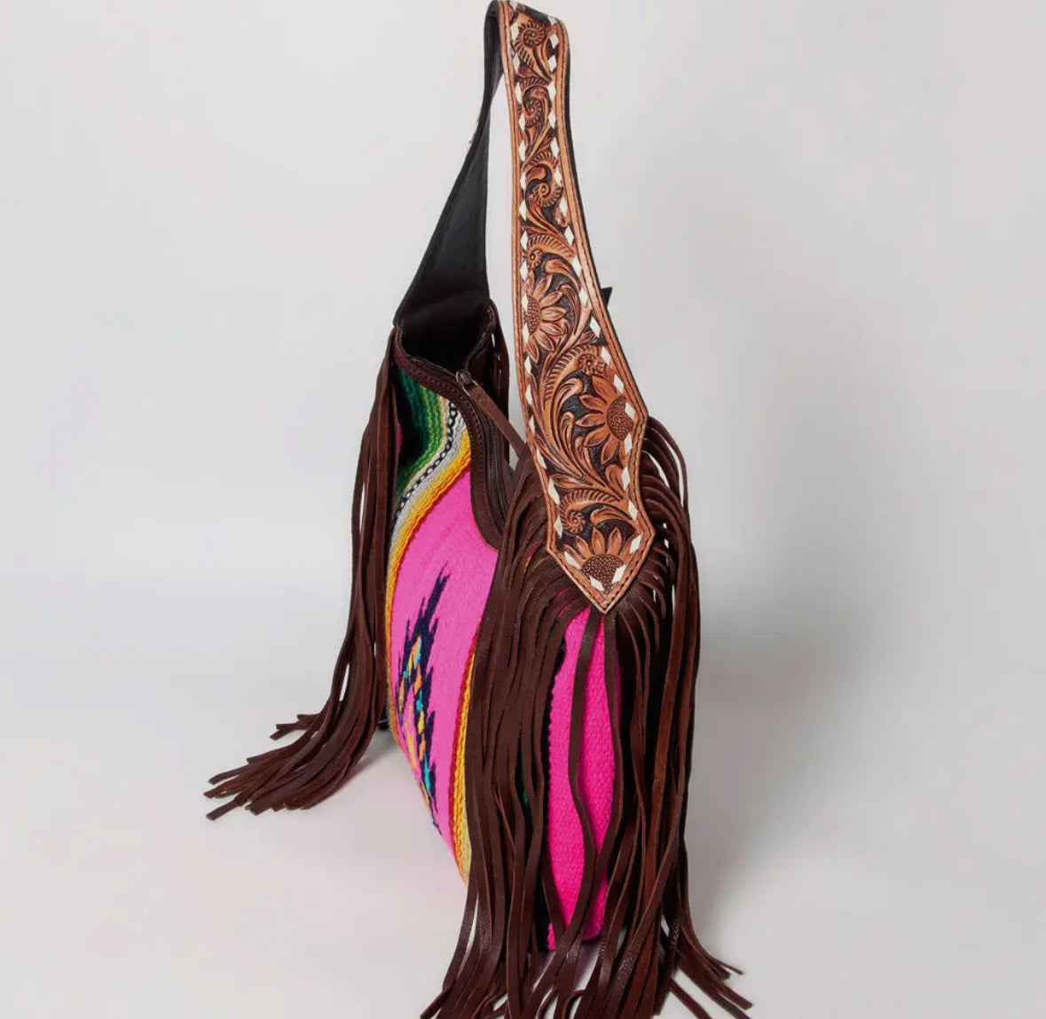 Hot Pink Western Fringe Purse