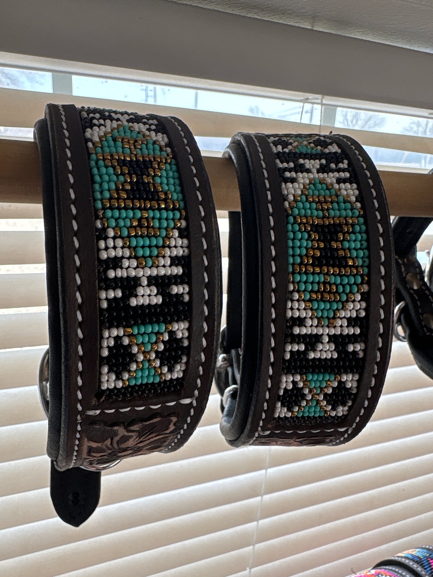 Golden Turquoise Dog Collar
