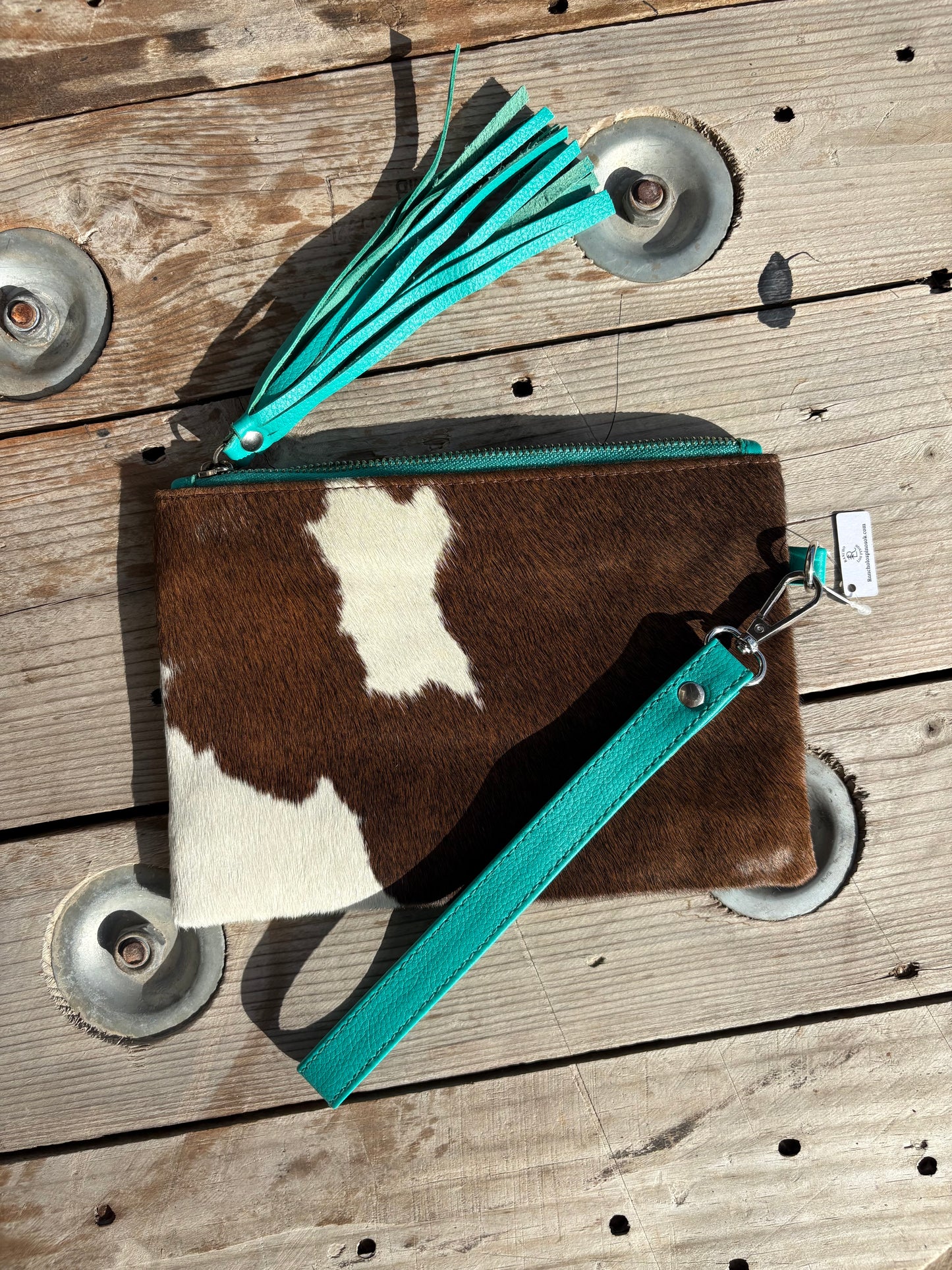 Cowhide Fringe Wristlet Purse