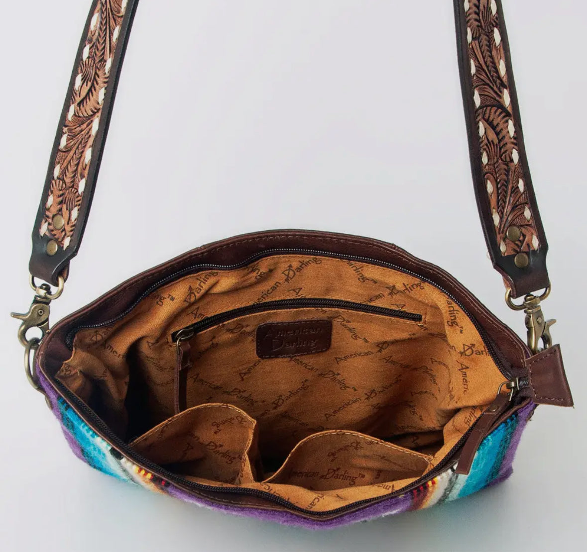 Western Wool Saddle Blanket Crossbody