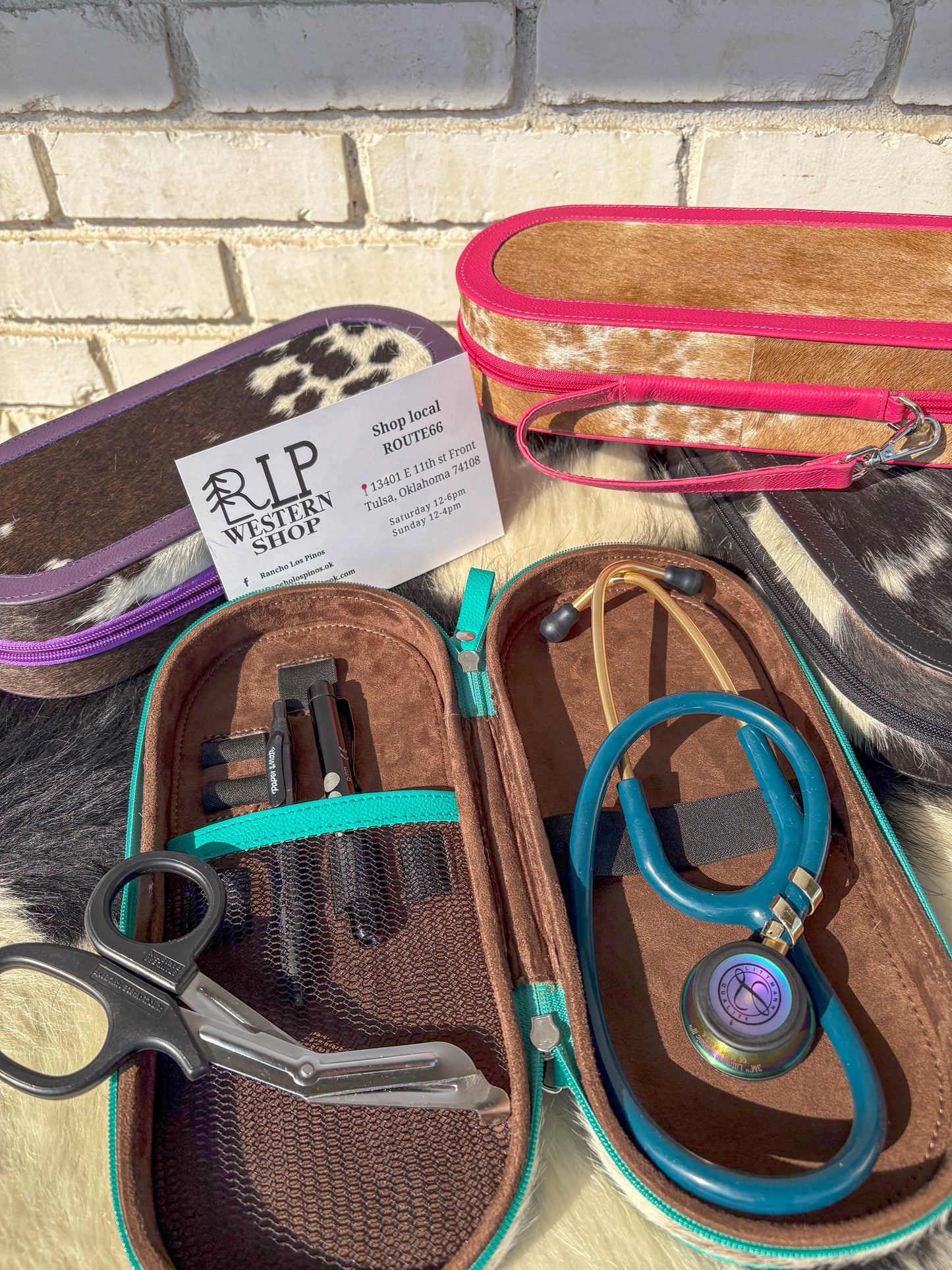 Cowhide Stethoscope Case- black