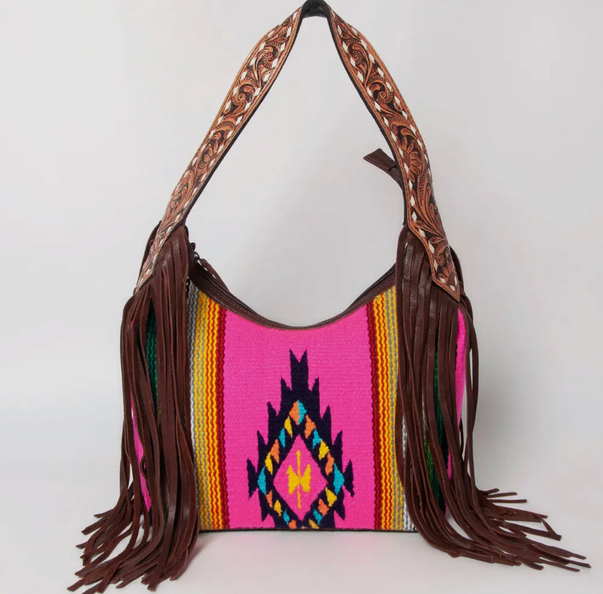 Hot Pink Western Fringe Purse