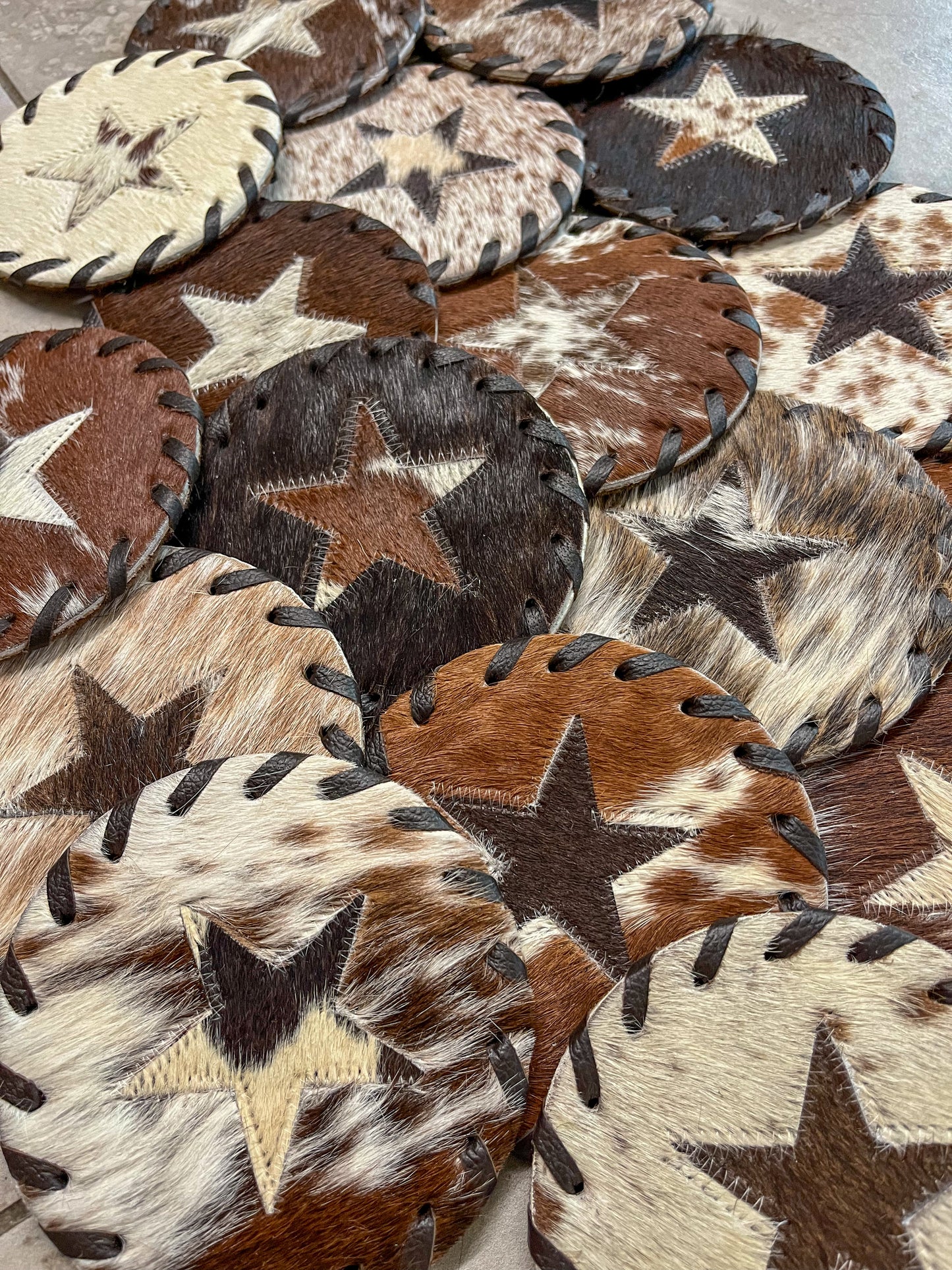 Star Cowhide Coaster