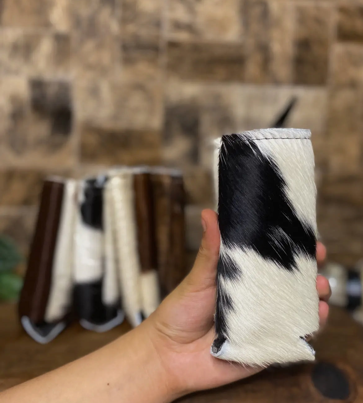 Cowhide Koozies - Skinny Can
