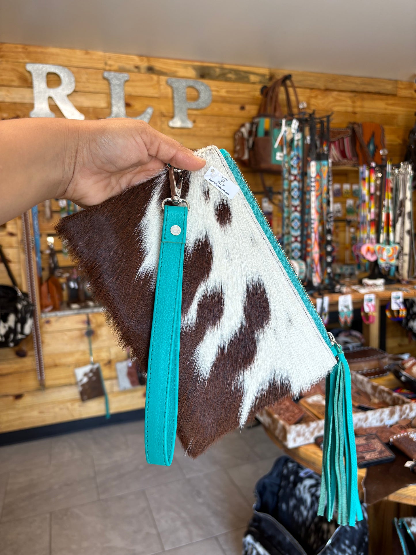 Cowhide Fringe Wristlet Purse (2)