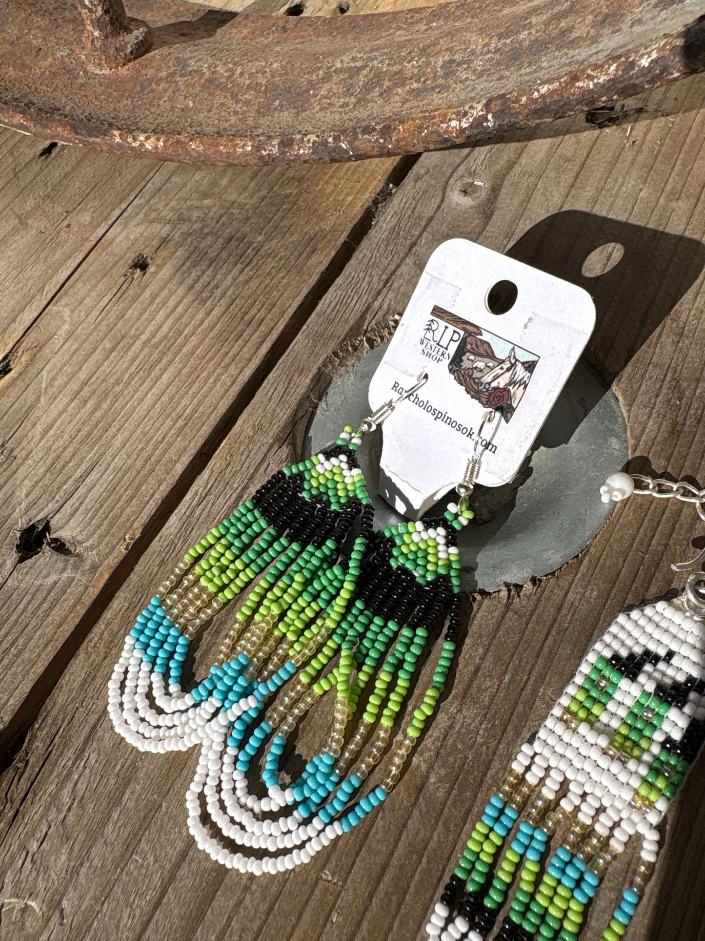 Green Bear Paw Necklace + Earrings + SET