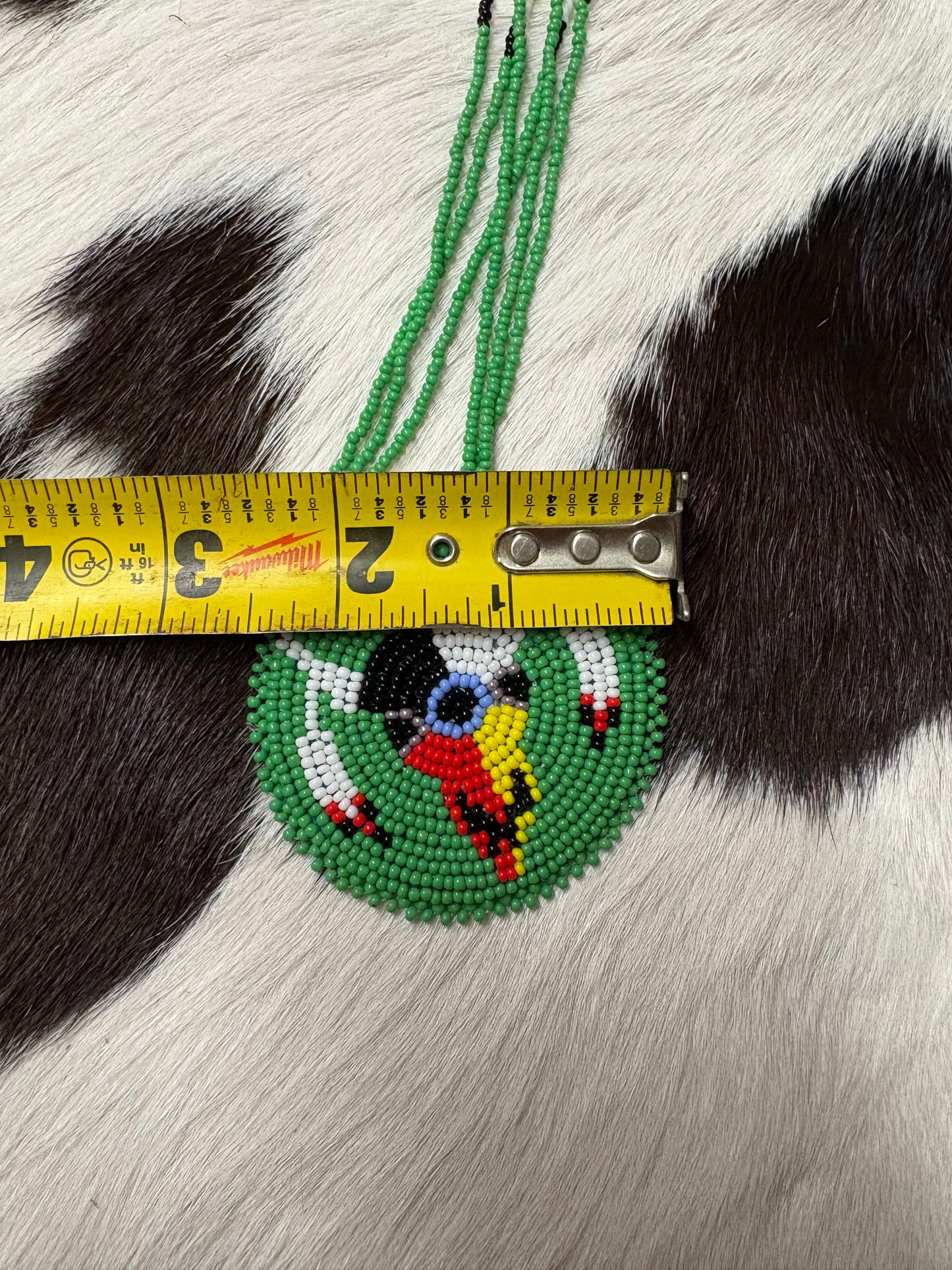 Bison Feather Skull Pendant Necklace