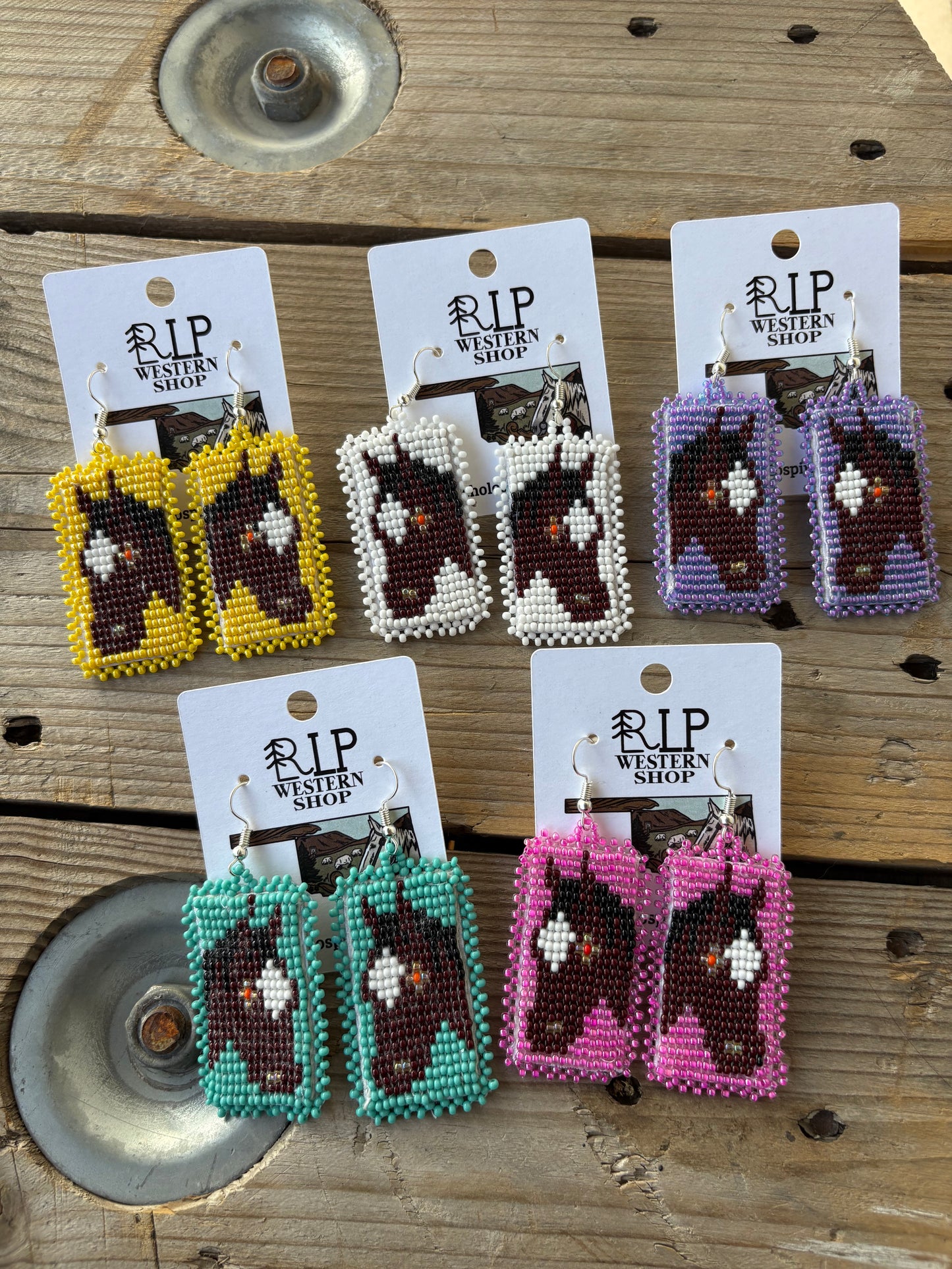 Purple Bay Mare Beaded Earrings