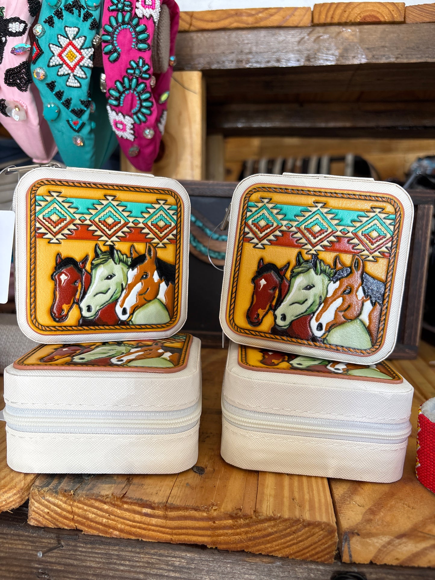 Aztec Horses Jewelry Box