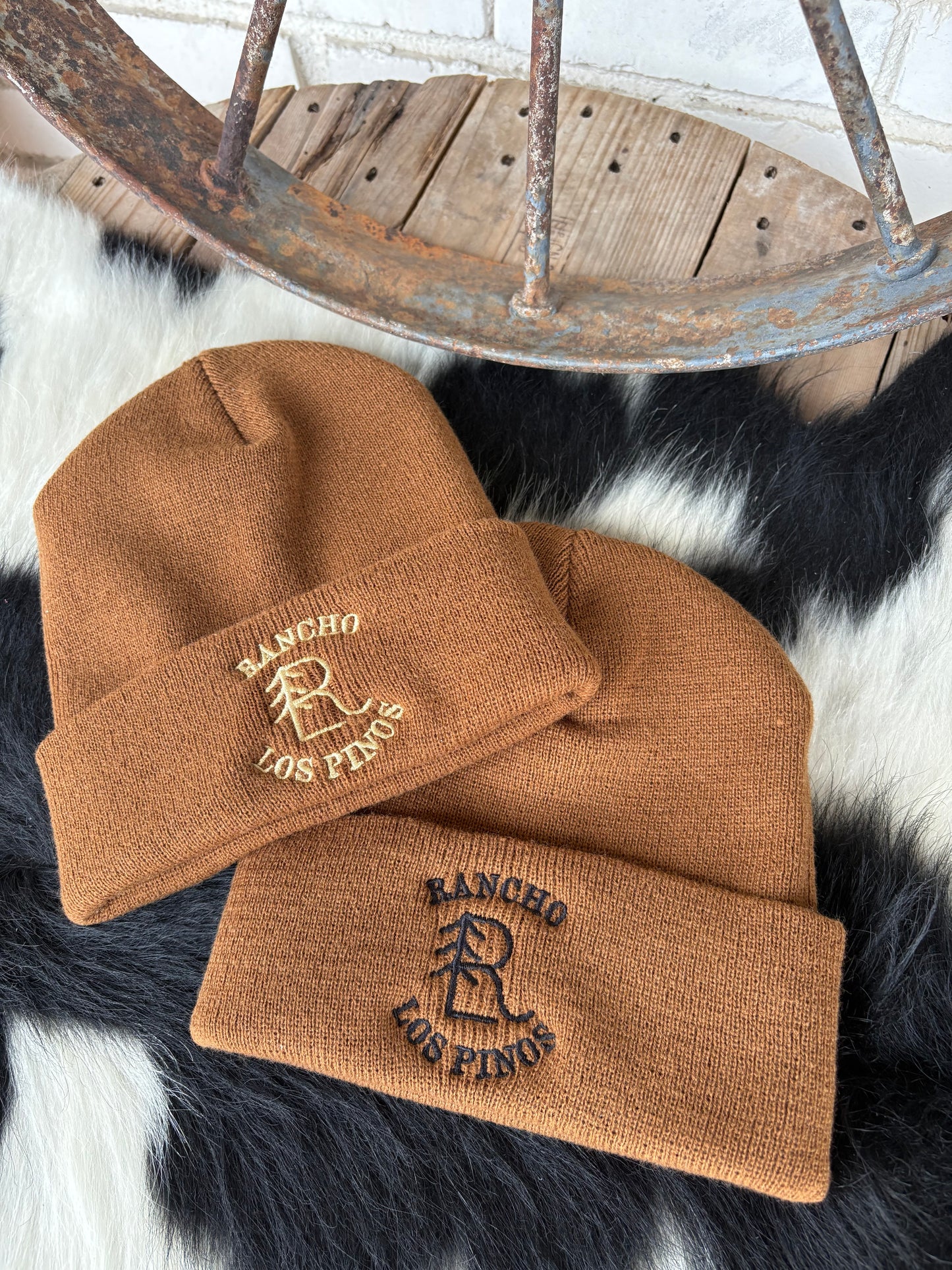 RLP Beanie - Brown + Gold