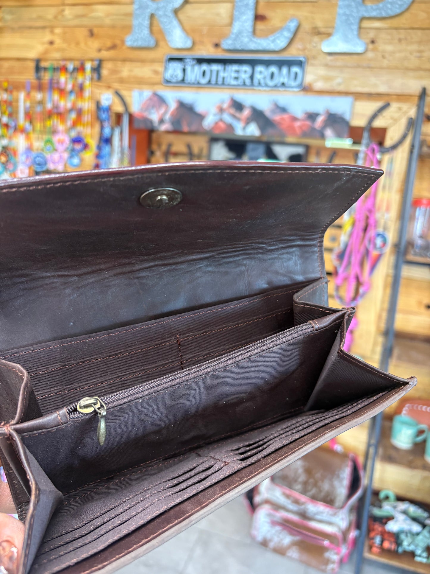 Purple Flower Leather Wallet