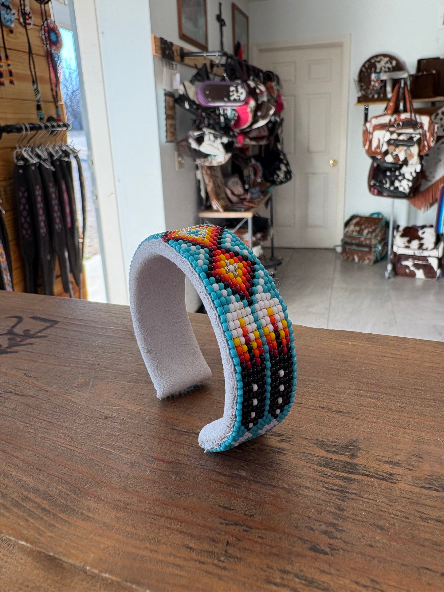 Leather Bead Cuff