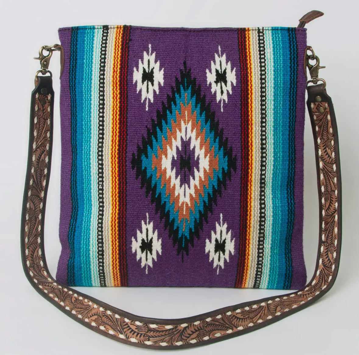 Western Wool Saddle Blanket Crossbody