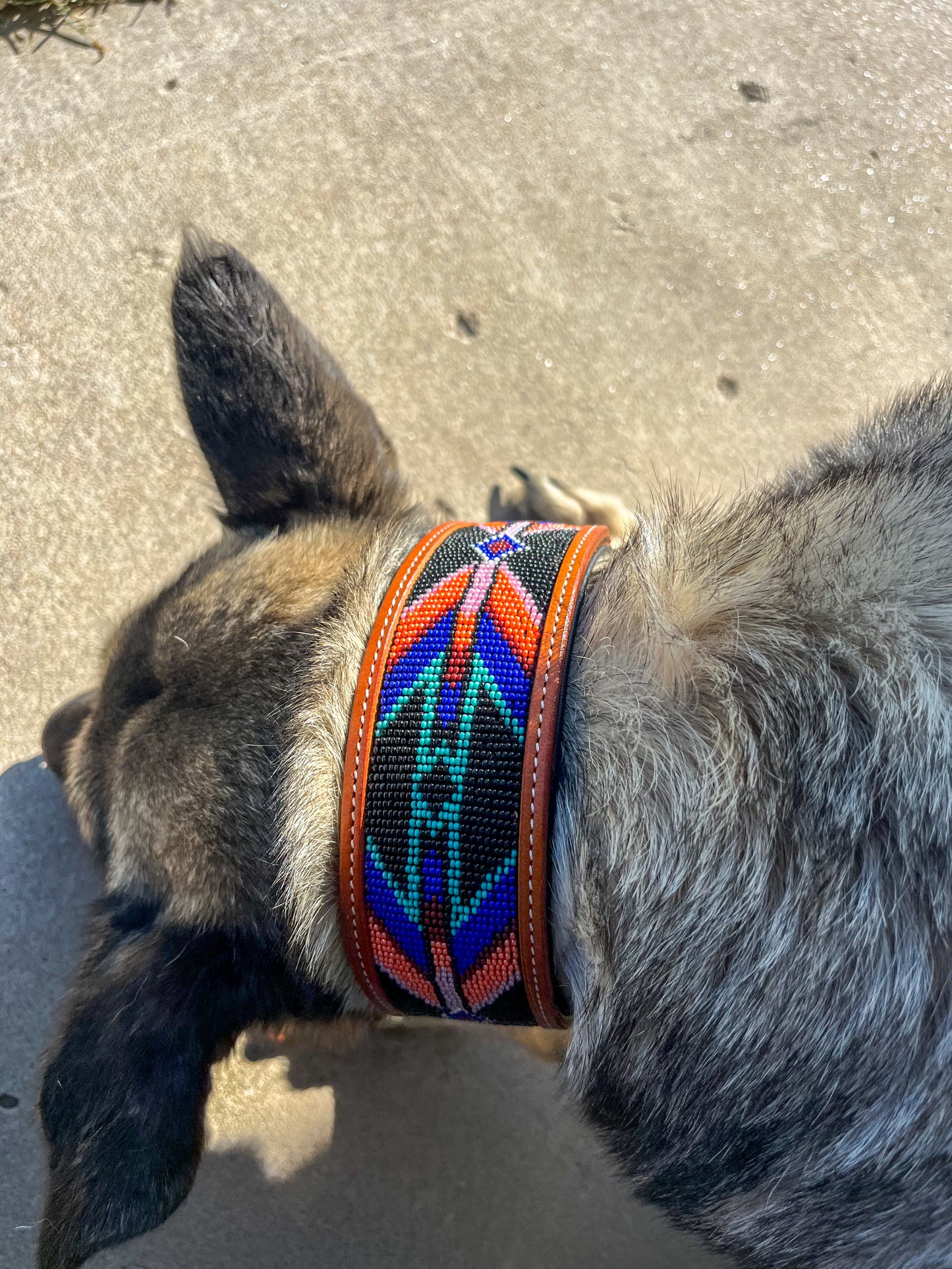 Aztec Pink Dog Collar- Small