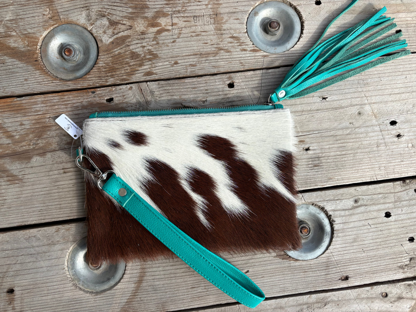 Cowhide Fringe Wristlet Purse (2)
