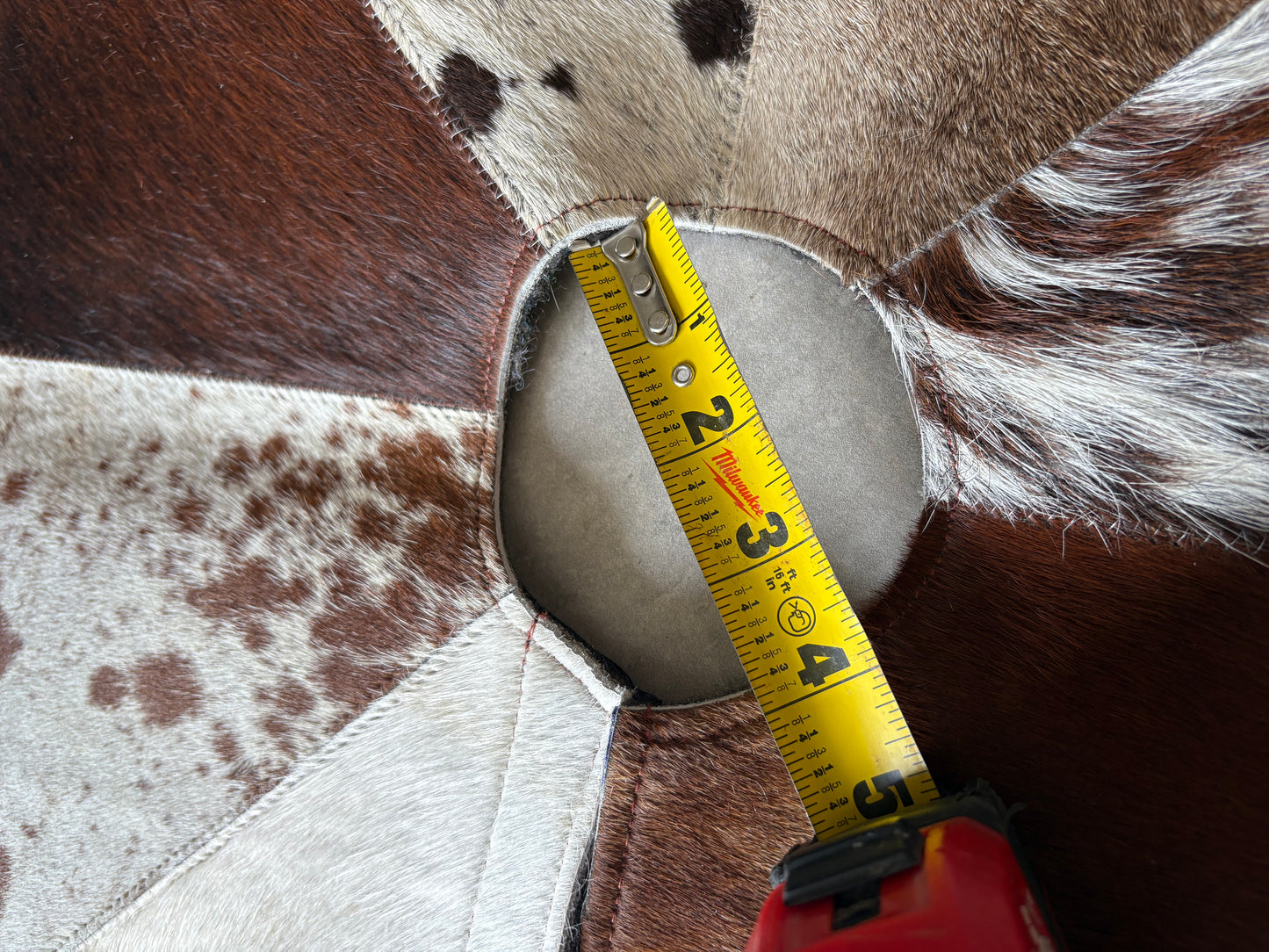 Cowhide Tree Skirt - brown fringe