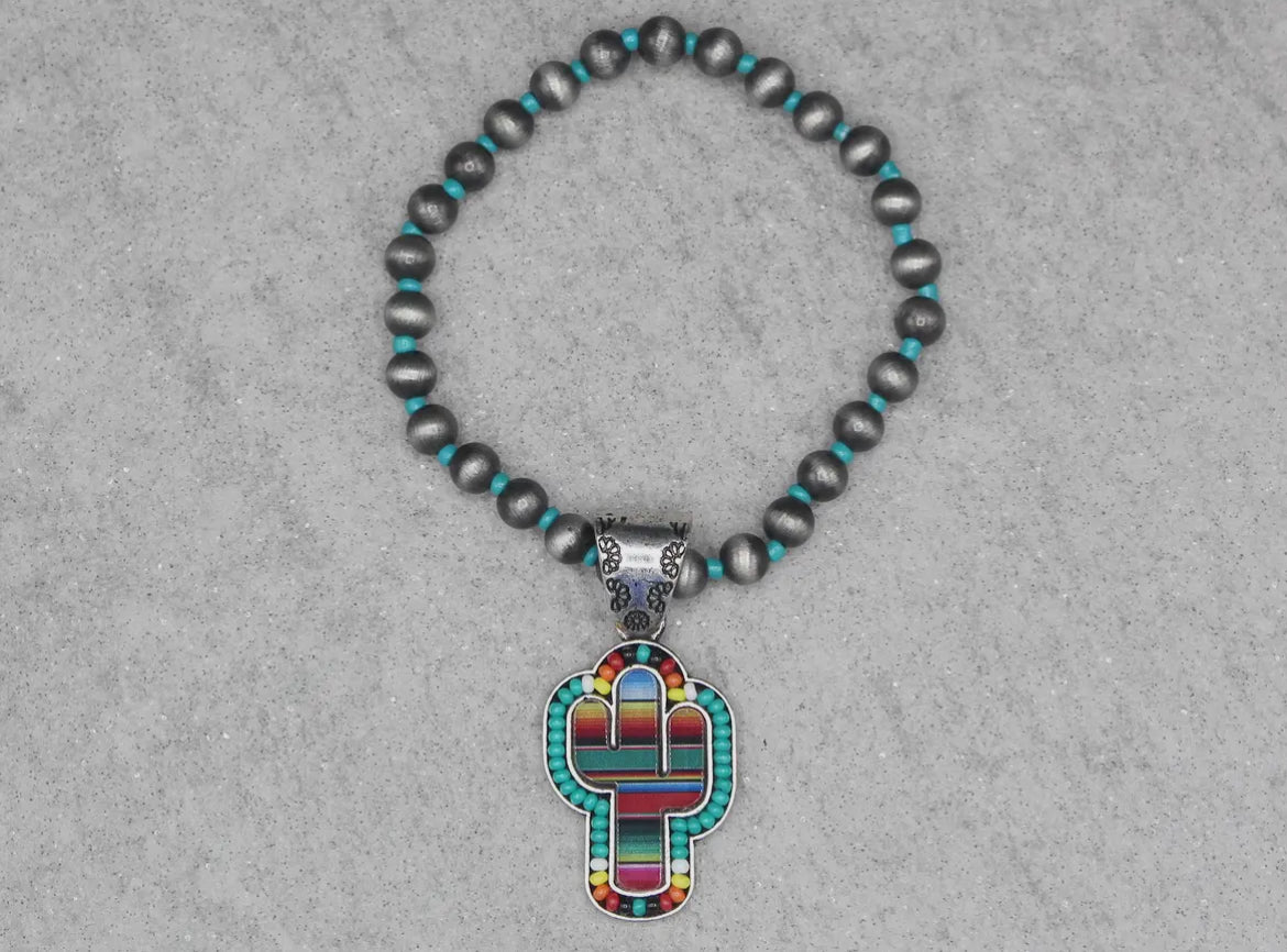 Serape Cactus Navajo Bracelet