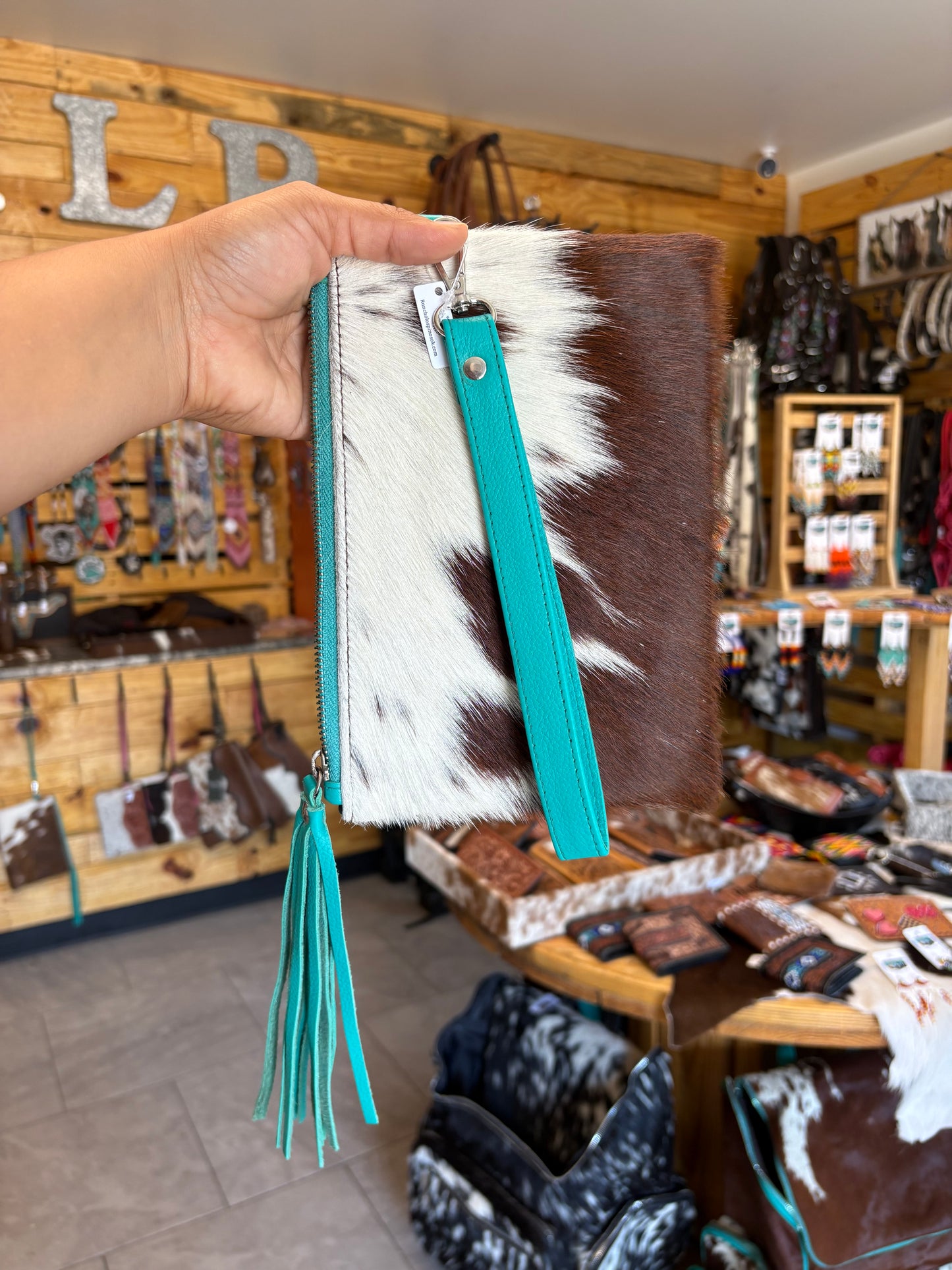 Cowhide Fringe Wristlet Purse (2)