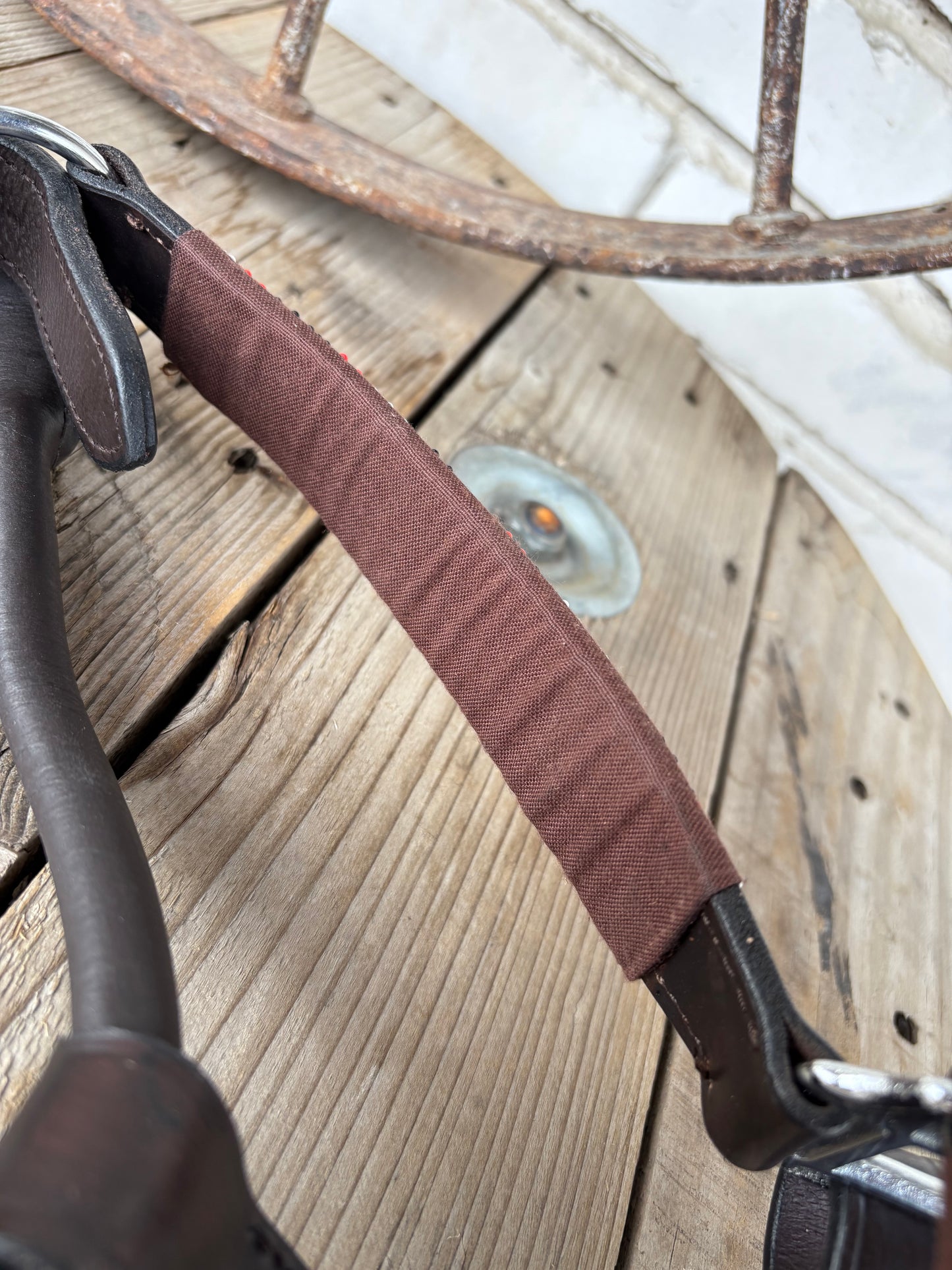 RedHawks Beaded Leather Horse Halter