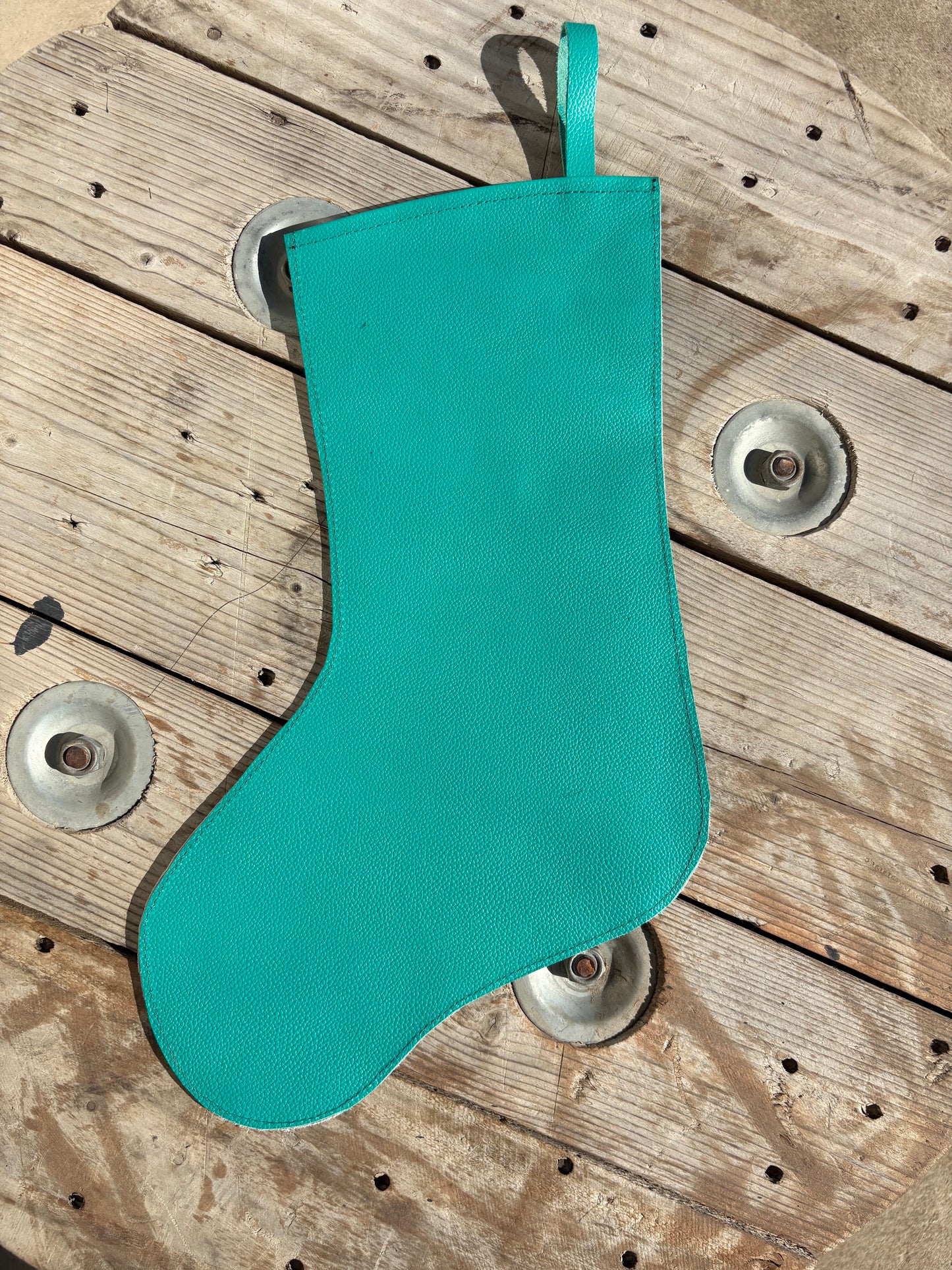 Cowhide Stocking - turquoise