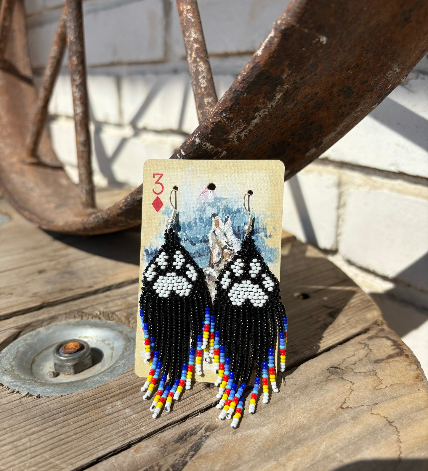 Bear Paw Beaded Earrings