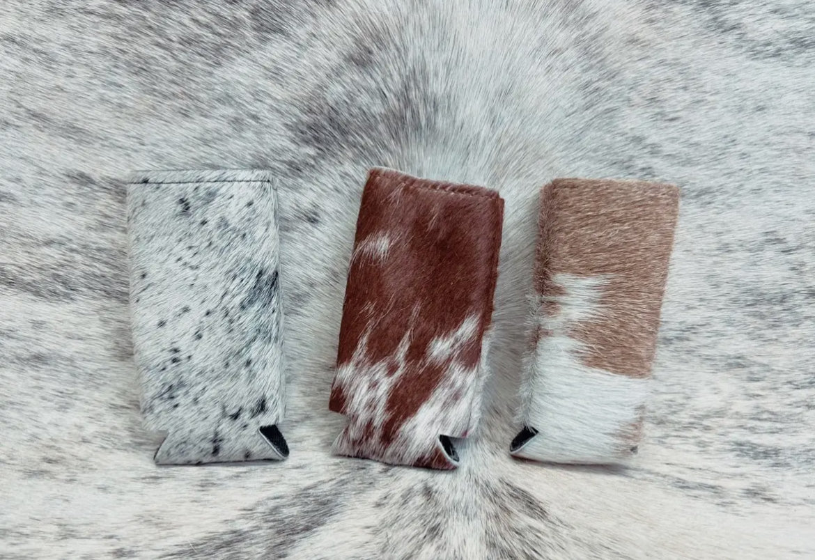 Cowhide Koozies - Skinny Can