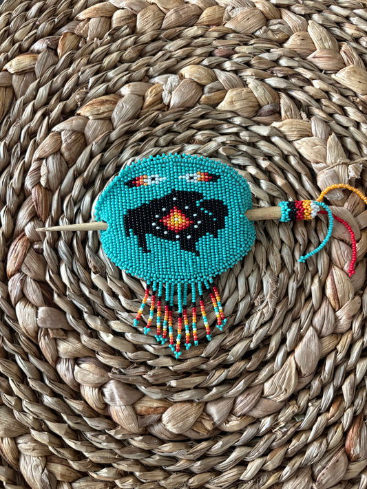 Beaded Barrette - Bison