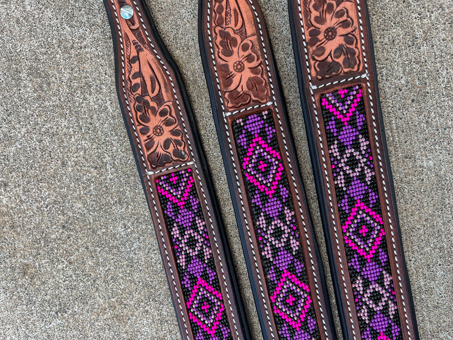 PurplePink Sisters Beaded Dog Collar