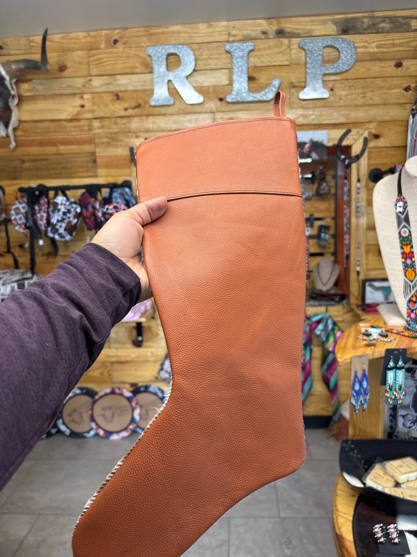 Cowhide Stocking - Tan Leather