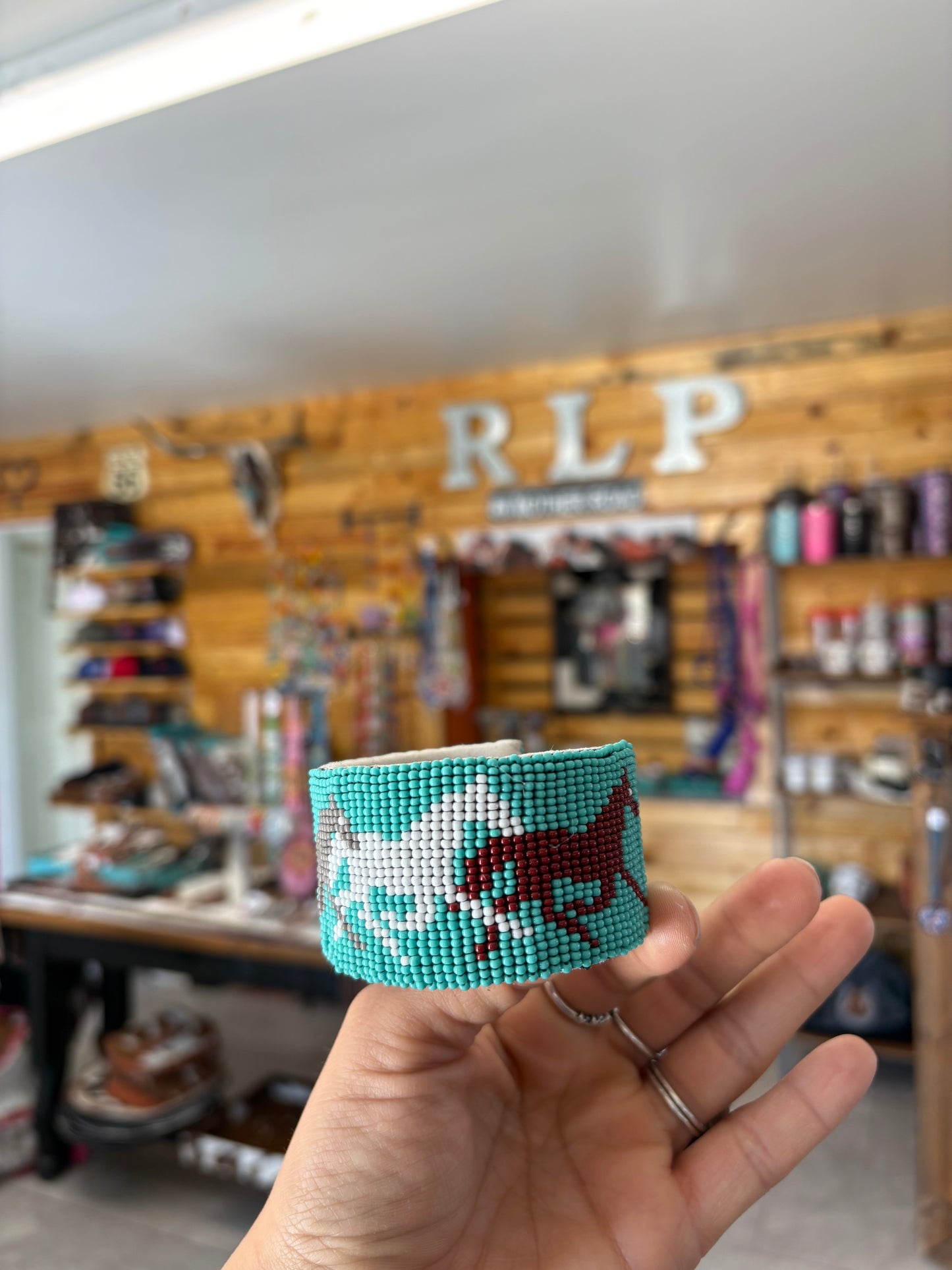 Horses Turquoise Bead Cuff