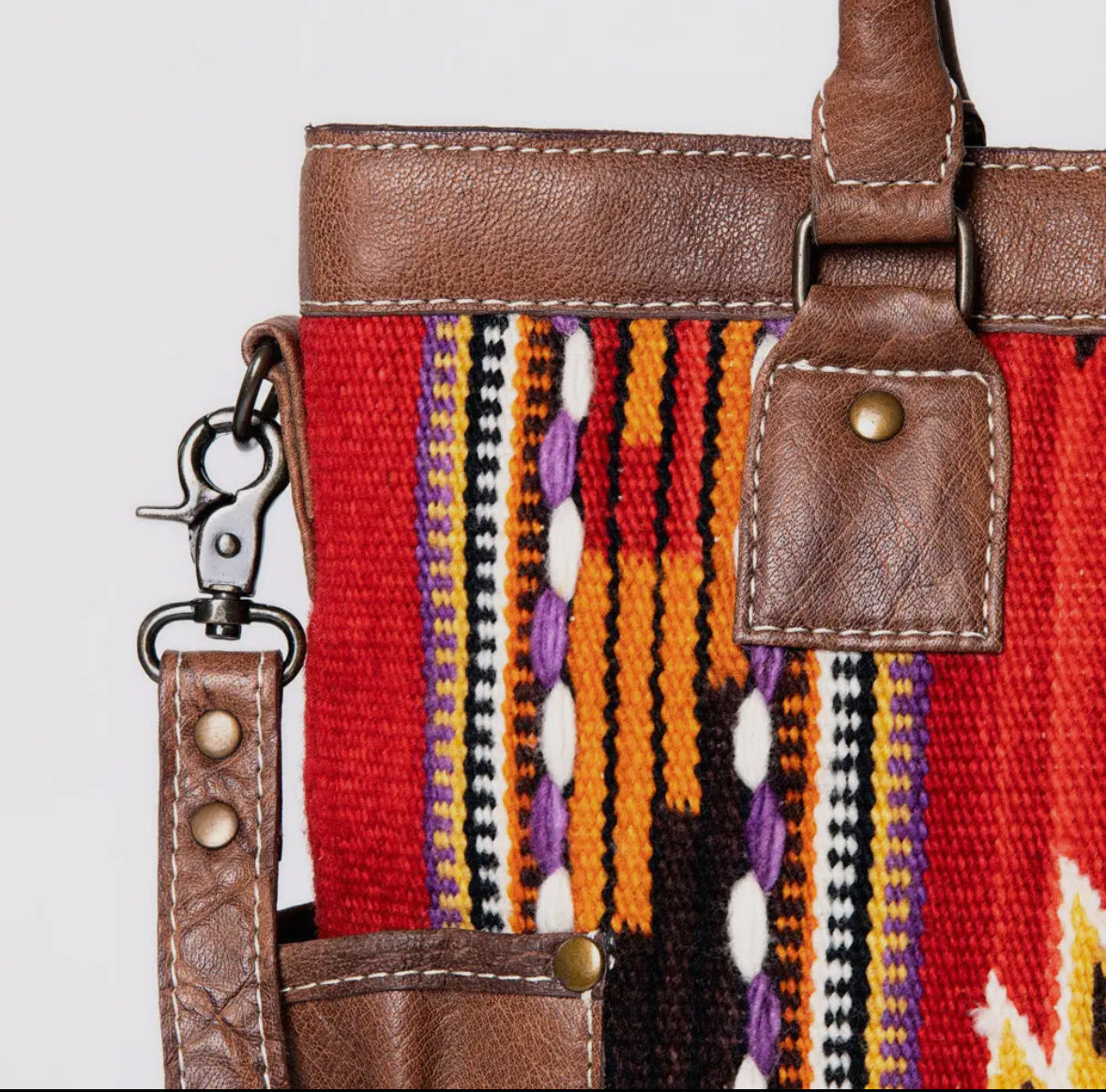 Red Serape Western Tote