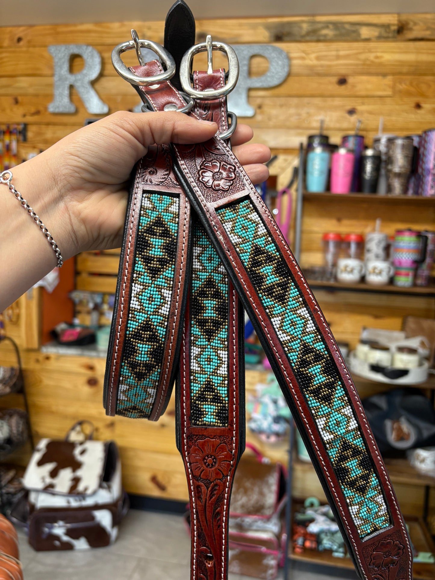 Turquoise Gold Dog Collar