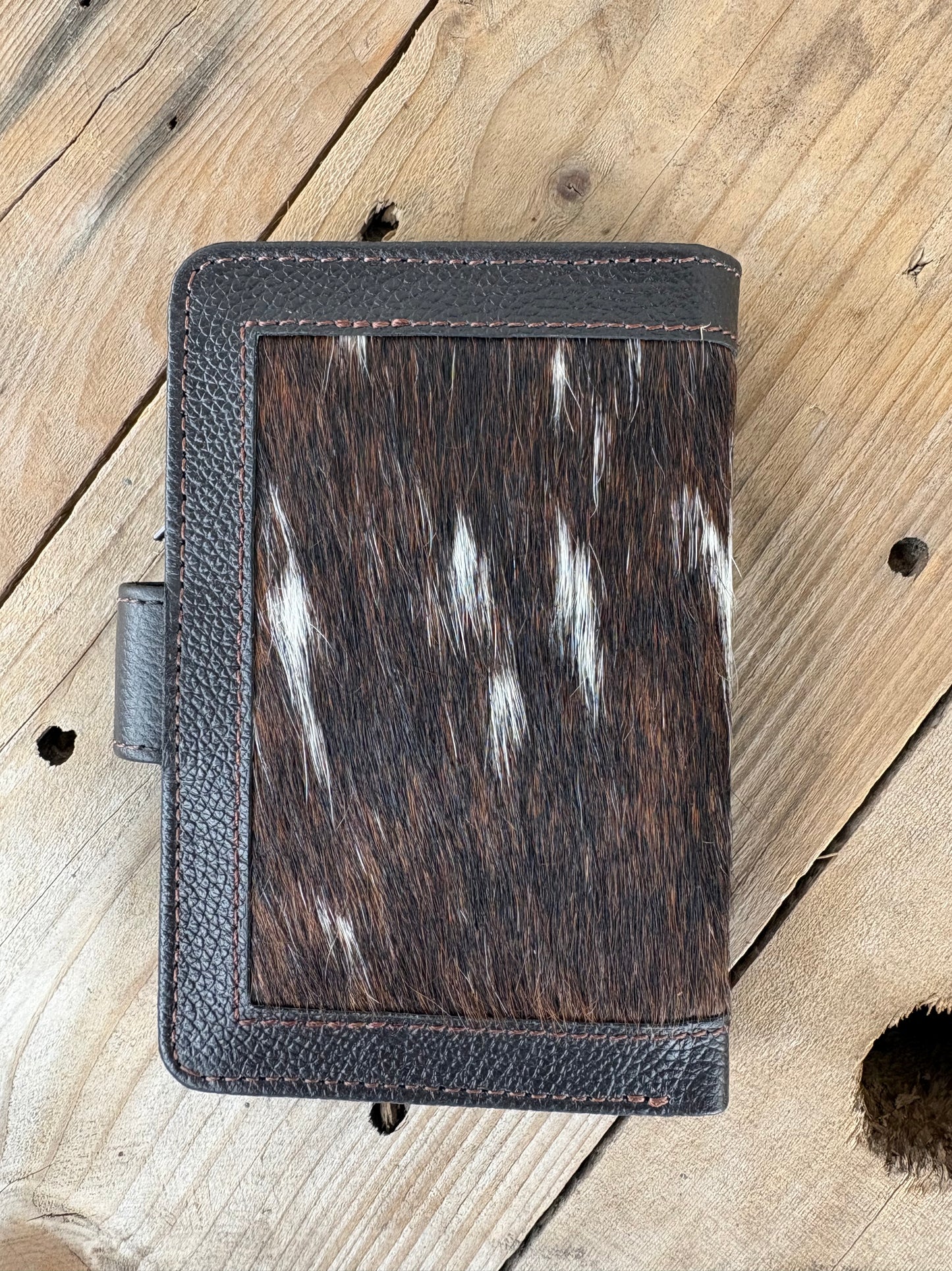 Cowhide Pocket Wallet - brown leather