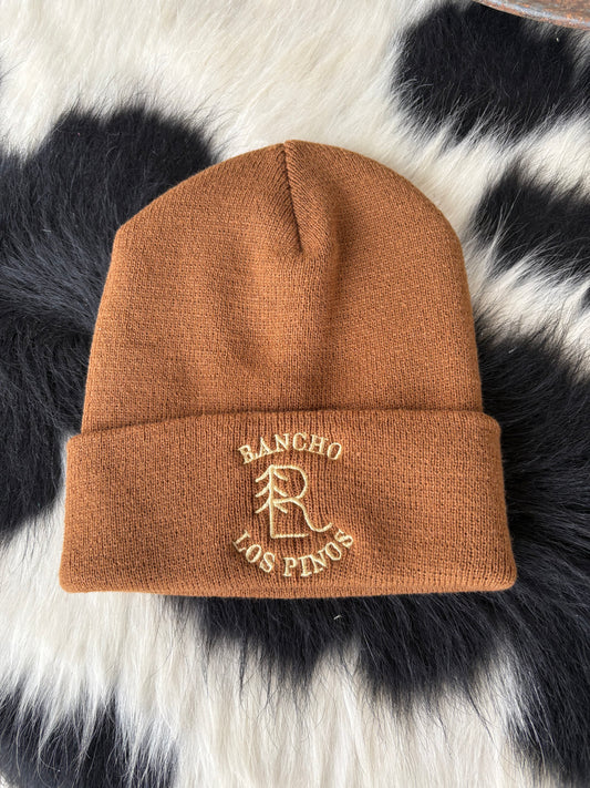 RLP Beanie - Brown + Gold