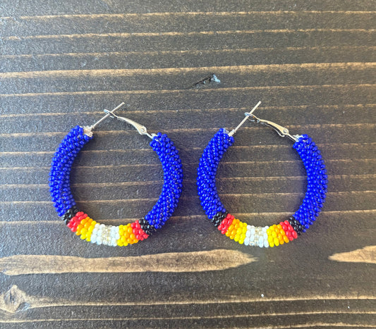 1.5” Bead Crochet Hoop Earrings
