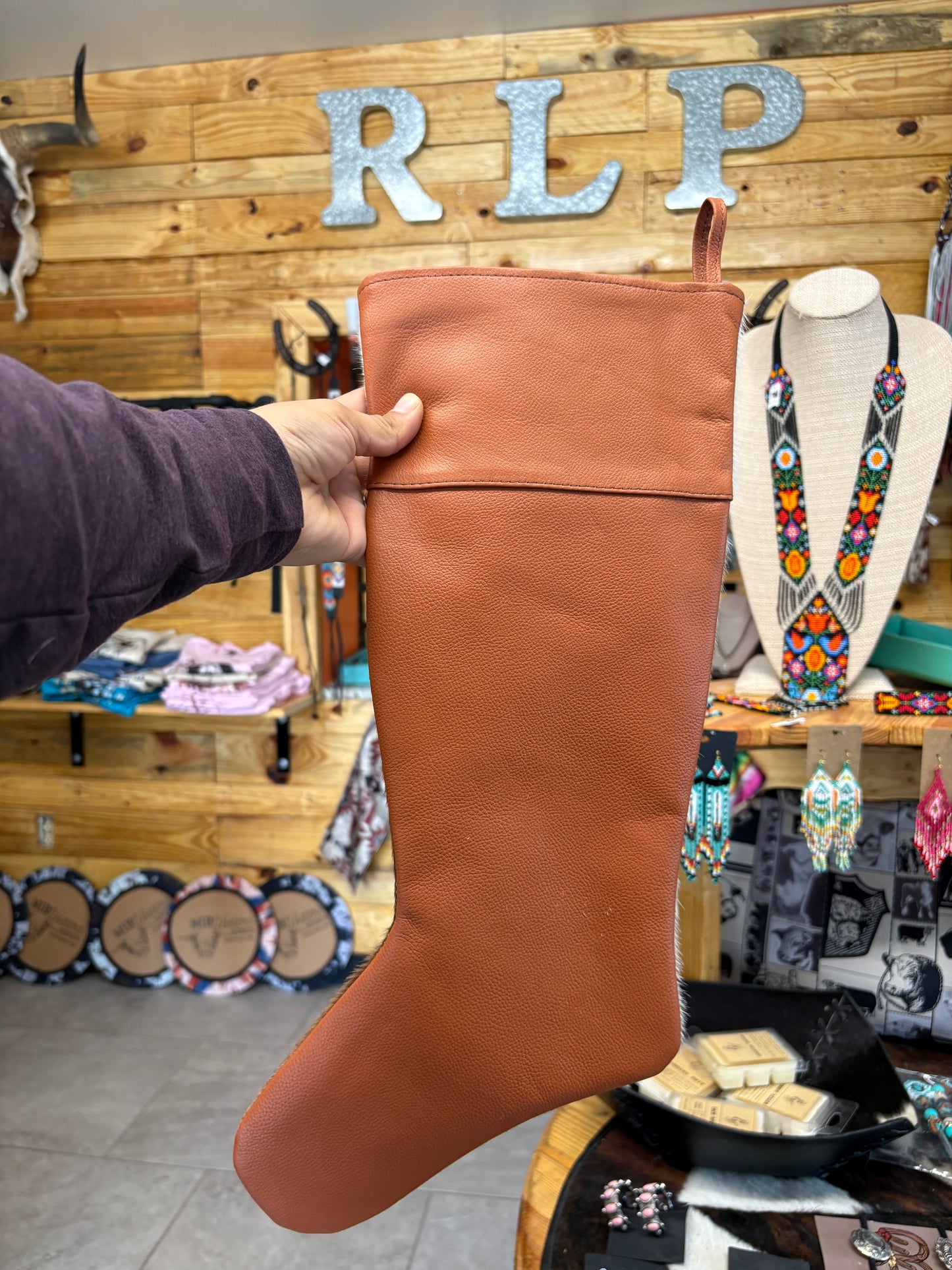 Cowhide Stocking - Tan Leather