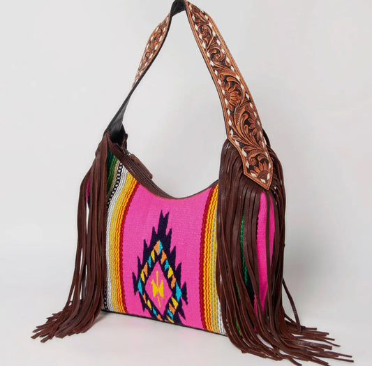 Hot Pink Western Fringe Purse