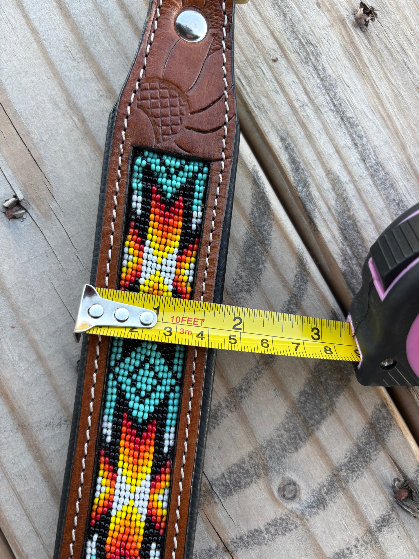 Turquoise Agave Dog Collar- Medium