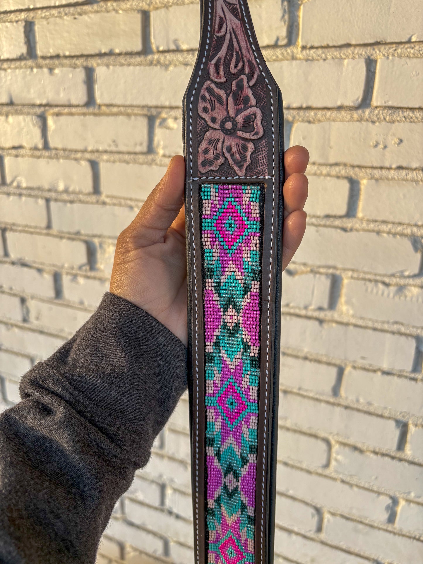 Buckle Bunny Beaded Dog Collar