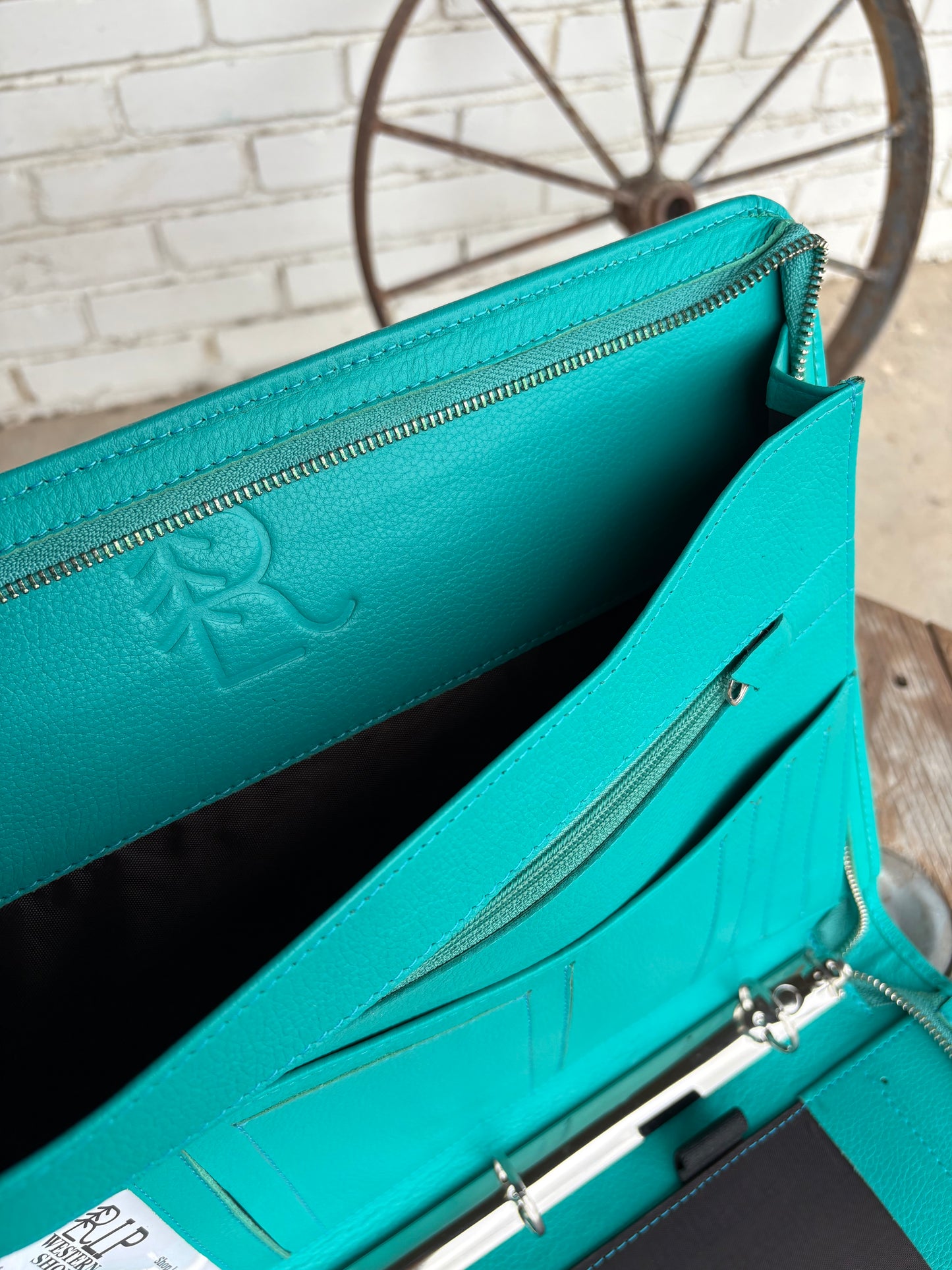 Turquoise Leather Cowhide Binder