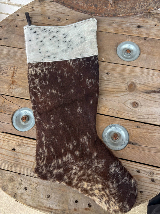 Cowhide Stocking- Brown Leather